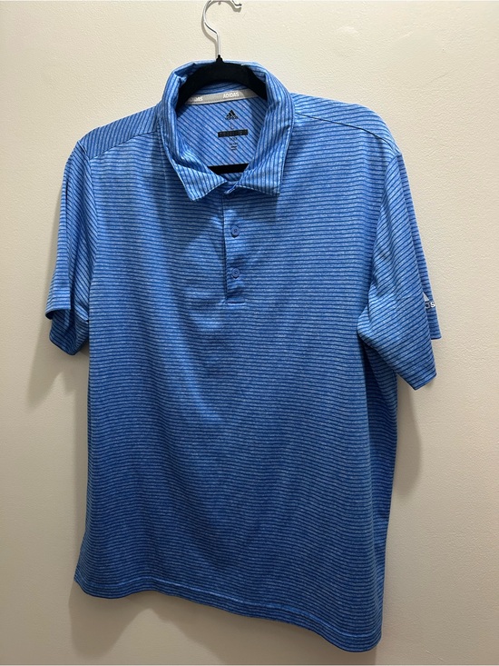 adidas Other - adidas Men’s Light Blue Micro-Striped Polo